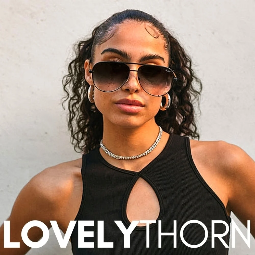 QUAY // ltd ed modern sleek black metal frame black smoke fade lens aviators
